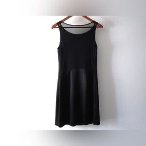 Kenar Vintage 90s Little Black Satin Sheer Mini Dress size 8